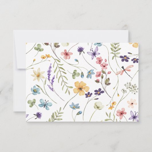 Wilde bloemen Baby in het Baby shower Bloom Bedankkaart (Achterkant)