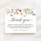 Wilde bloemen Baby in het Baby shower Bloom Bedankkaart
