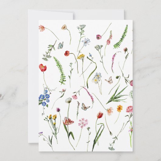 Wilde bloemen Baby in het Baby shower Bloom Kaart (Achterkant)