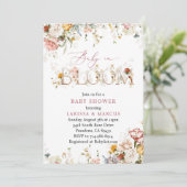 Wilde bloemen Baby in het Baby shower Bloom Kaart (Staand voorkant)