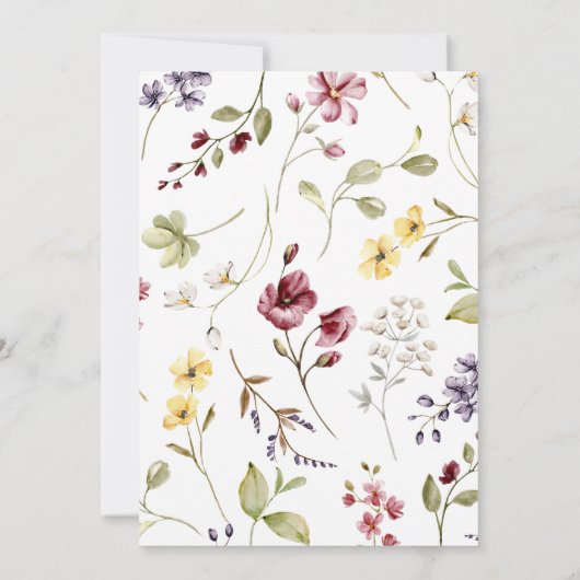 Wilde bloemen Baby in het Baby shower Bloom Kaart (Achterkant)