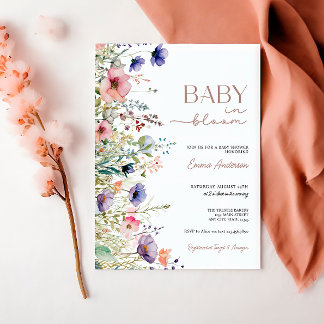 Wilde bloemen Baby in het Baby shower Bloom Kaart