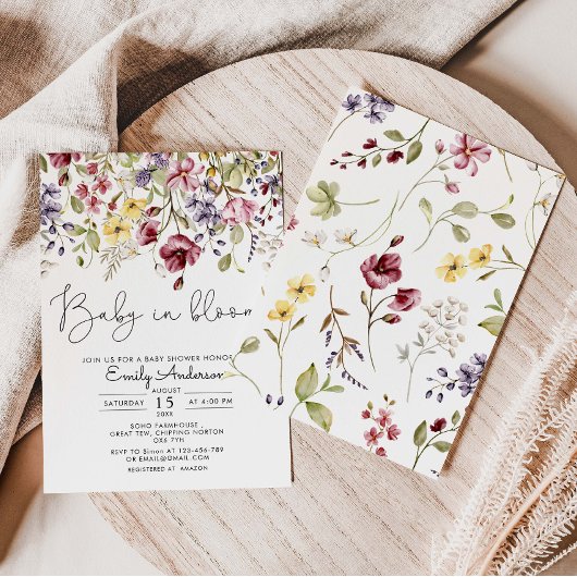 Wilde bloemen Baby in het Baby shower Bloom Kaart