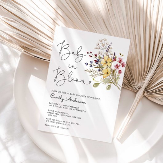 Wilde bloemen Baby in het Baby shower Bloom Kaart