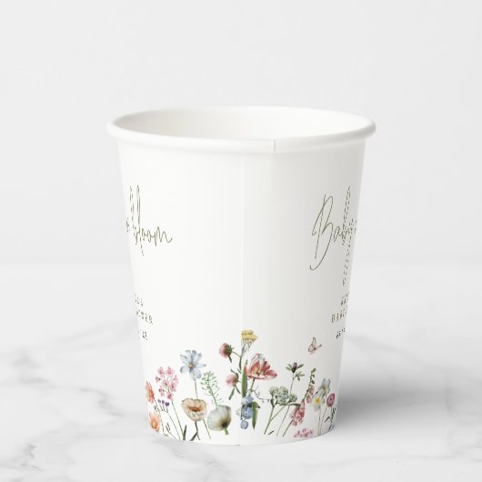 Wilde bloemen Baby in het Baby shower Bloom Papieren Bekers (Rechts)
