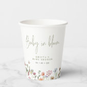 Wilde bloemen Baby in het Baby shower Bloom Papieren Bekers (Voorkant)