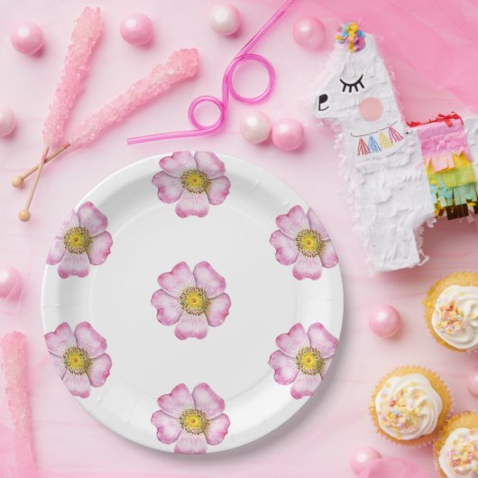 Wilde bloemen Baby in het Baby shower Bloom Papieren Bordje (Feest)