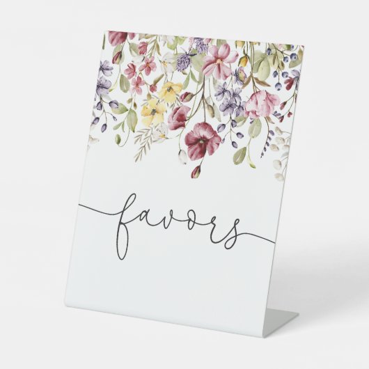 Wilde bloemen Baby in het Baby shower Bloom Reclamebord Met Voetstuk (Voorkant)