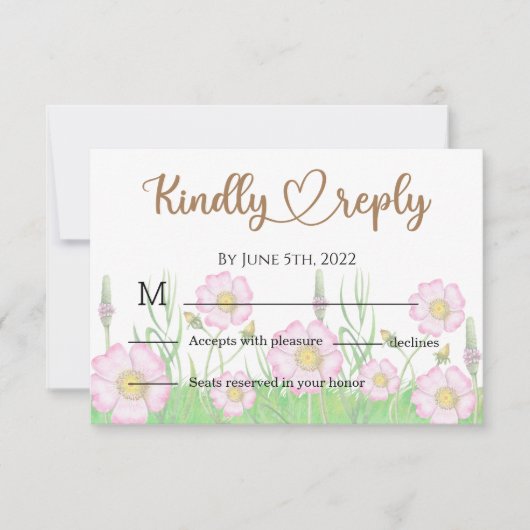 Wilde bloemen Baby in het Baby shower Bloom RSVP Kaartje (Voorkant)