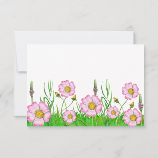 Wilde bloemen Baby in het Baby shower Bloom RSVP Kaartje (Achterkant)