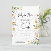 Wilde bloemen Baby in het Baby shower Bloom Save The Date (Staand voorkant)