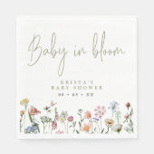 Wilde bloemen Baby in het Baby shower Bloom Servet (Voorkant)