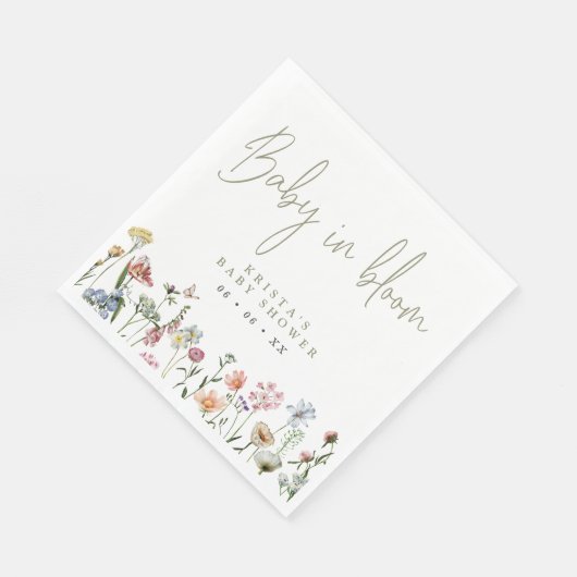 Wilde bloemen Baby in het Baby shower Bloom Servet (Hoek)