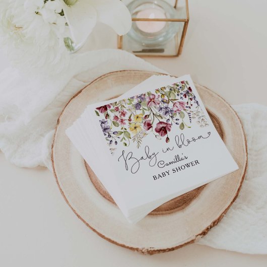 Wilde bloemen Baby in het Baby shower Bloom Servet