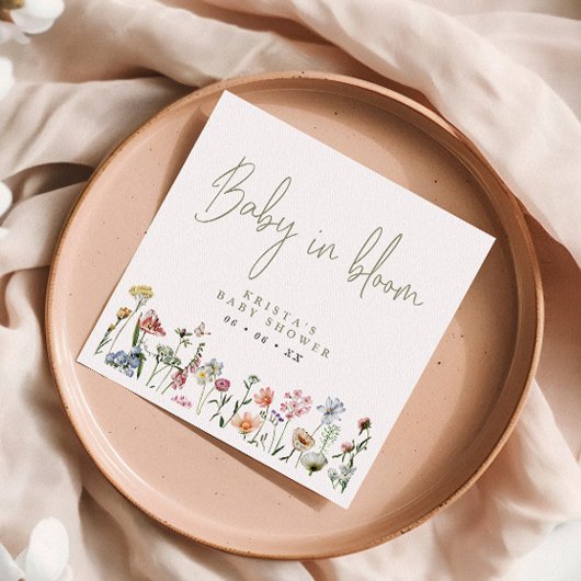 Wilde bloemen Baby in het Baby shower Bloom Servet