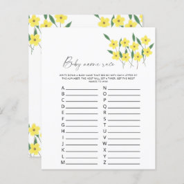 Wilde bloemen Baby naam race game