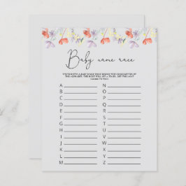 Wilde bloemen Baby naam race game