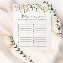 Wilde bloemen Baby naam race game