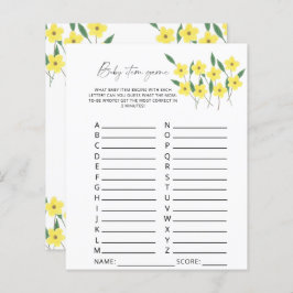 Wilde bloemen Baby Object Game. Baby shower game