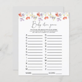 Wilde bloemen Baby Object Game. Baby shower game