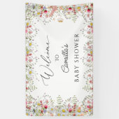 Wilde Bloemen Baby Shower Achtergrond Banner (Verticaal)