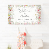 Wilde bloemen Baby shower Backdrop Banner (Insitu)