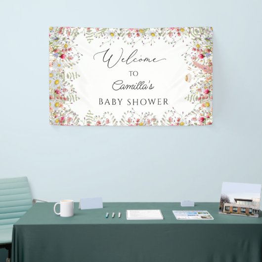 Wilde bloemen Baby shower Backdrop Banner (Beurs)