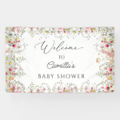 Wilde bloemen Baby shower Backdrop Banner (Horizontaal)
