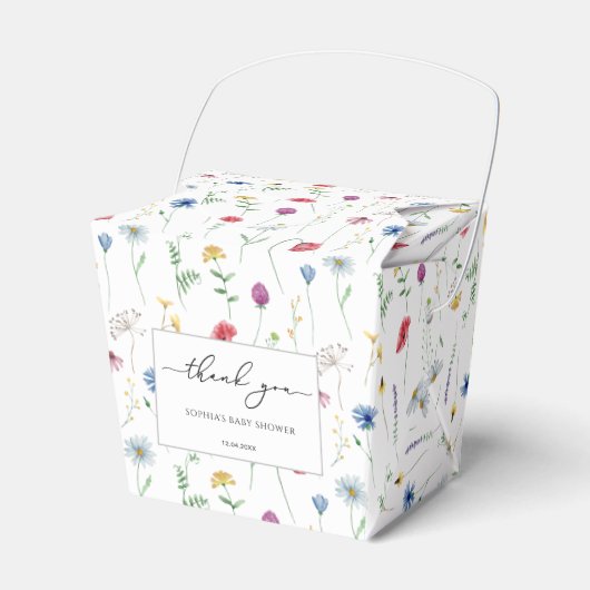 Wilde Bloemen Baby Shower Bedankdoosjes (Voorkant Zijde)