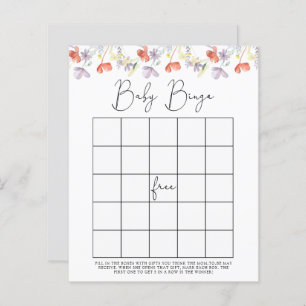 Wilde bloemen Baby shower bingo