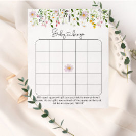 Wilde bloemen baby shower bingo