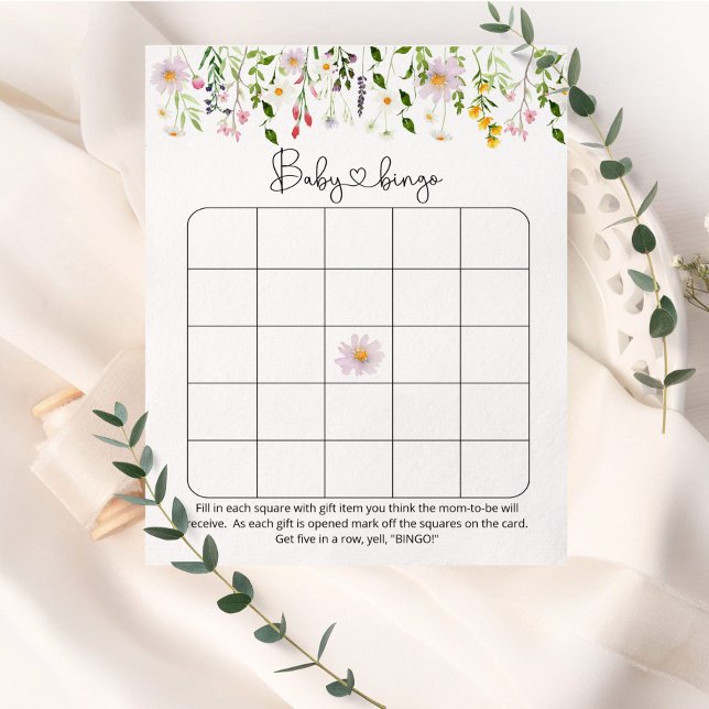Wilde bloemen baby shower bingo (Creator heeft geüpload)