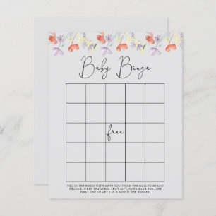Wilde bloemen Baby shower bingo
