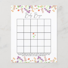 Wilde bloemen Baby shower bingo