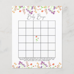 Wilde bloemen Baby shower bingo
