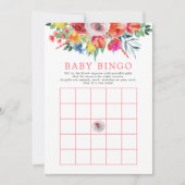 Wilde bloemen Baby shower Bingo Game Kaart (Voorkant)