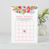 Wilde bloemen Baby shower Bingo Game Kaart (Staand voorkant)
