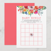 Wilde bloemen Baby shower Bingo Game Kaart (Voorkant / Achterkant)