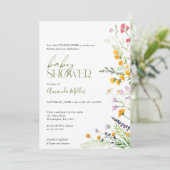 Wilde bloemen Baby shower bloemuitnodiging Save The Date (Staand voorkant)