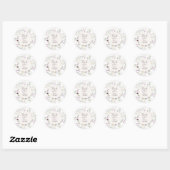 Wilde bloemen Baby shower Dank je wel Ronde Sticker (Vel)