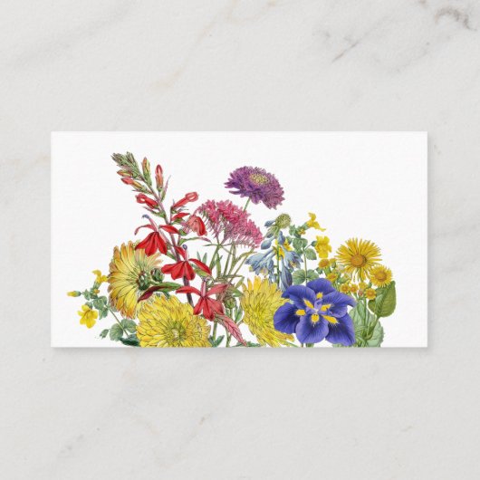 Wilde bloemen Baby shower Diaper Raffle Game Visitekaartje (Achterkant)