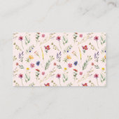 Wilde bloemen Baby shower Diaper Raffle Informatiekaartje (Achterkant)