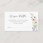 Wilde bloemen Baby shower Diaper Raffle Informatiekaartje (Voorkant)