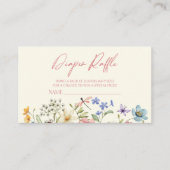Wilde bloemen Baby shower Diaper Raffle Informatiekaartje (Voorkant)