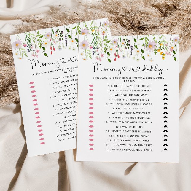 Wilde bloemen baby shower- en mammie- of pappenspe (Creator heeft geüpload)