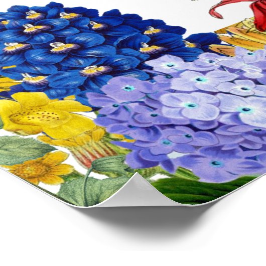 Wilde bloemen Baby shower Familie traditie Poster (Hoek)