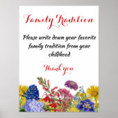 Wilde bloemen Baby shower Familie traditie Poster (Voorkant)