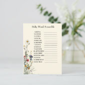 Wilde bloemen Baby shower Game Briefkaart (Staand voorkant)