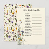 Wilde bloemen Baby shower Game Briefkaart (Voorkant / Achterkant)