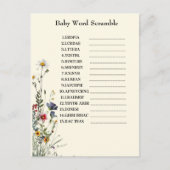 Wilde bloemen Baby shower Game Briefkaart (Voorkant)